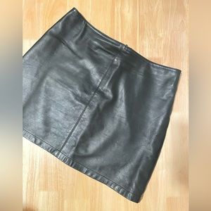 Black leather skirt (Warehouse UK)